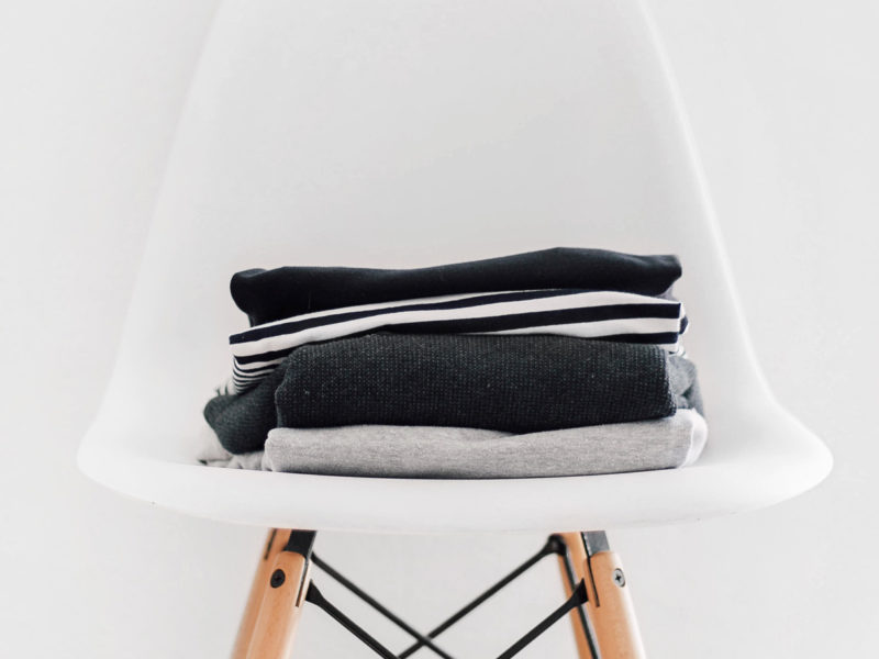 White Chair with Clothes